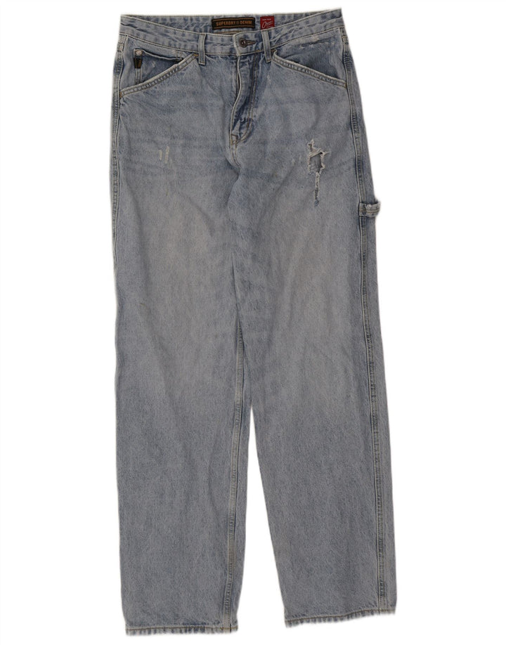 Męskie jeansy Superdry Cargo Straight W32 L34 Niebieskie