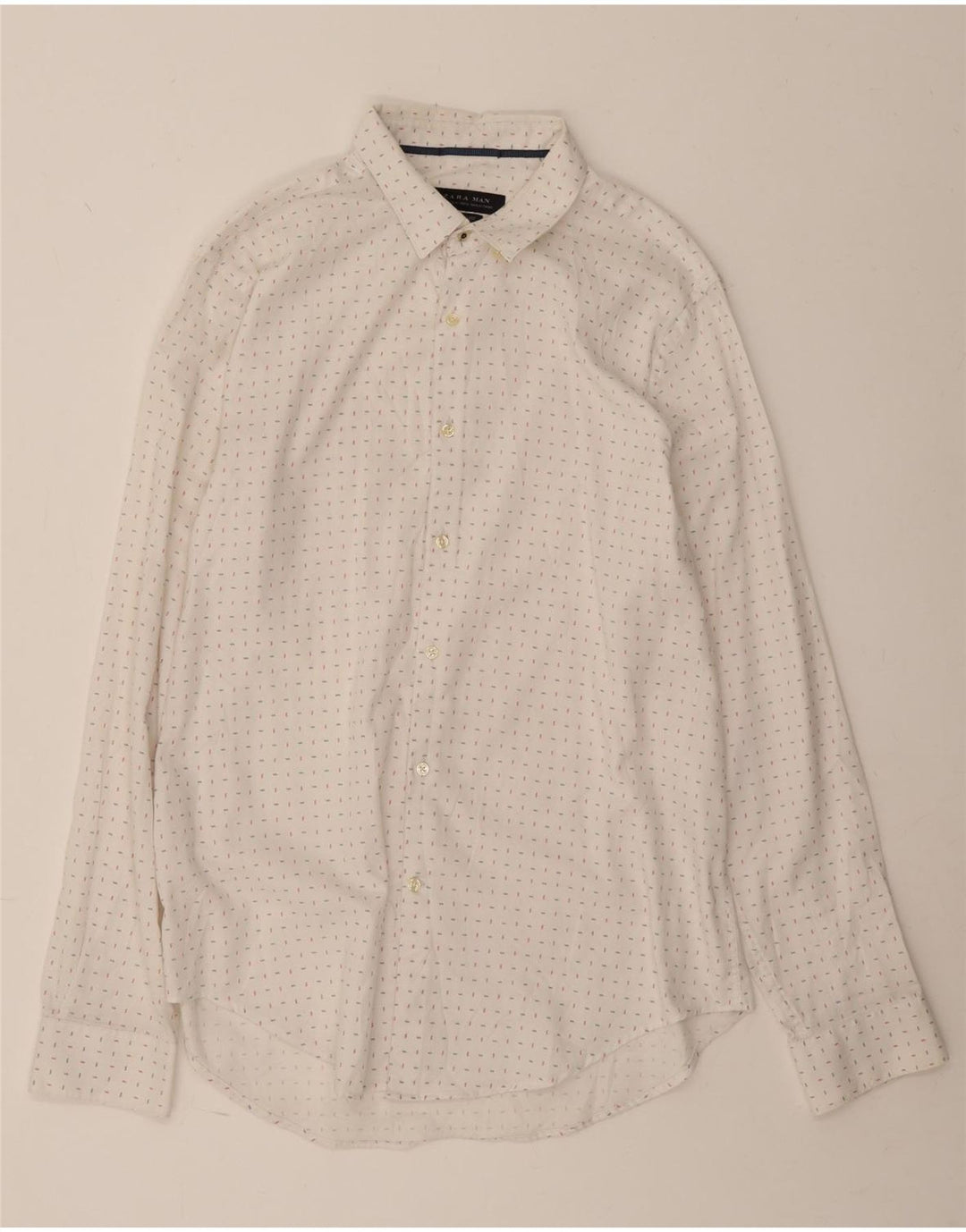 Koszula męska ZARA Slim Fit XL, bawełniana w białe cętki