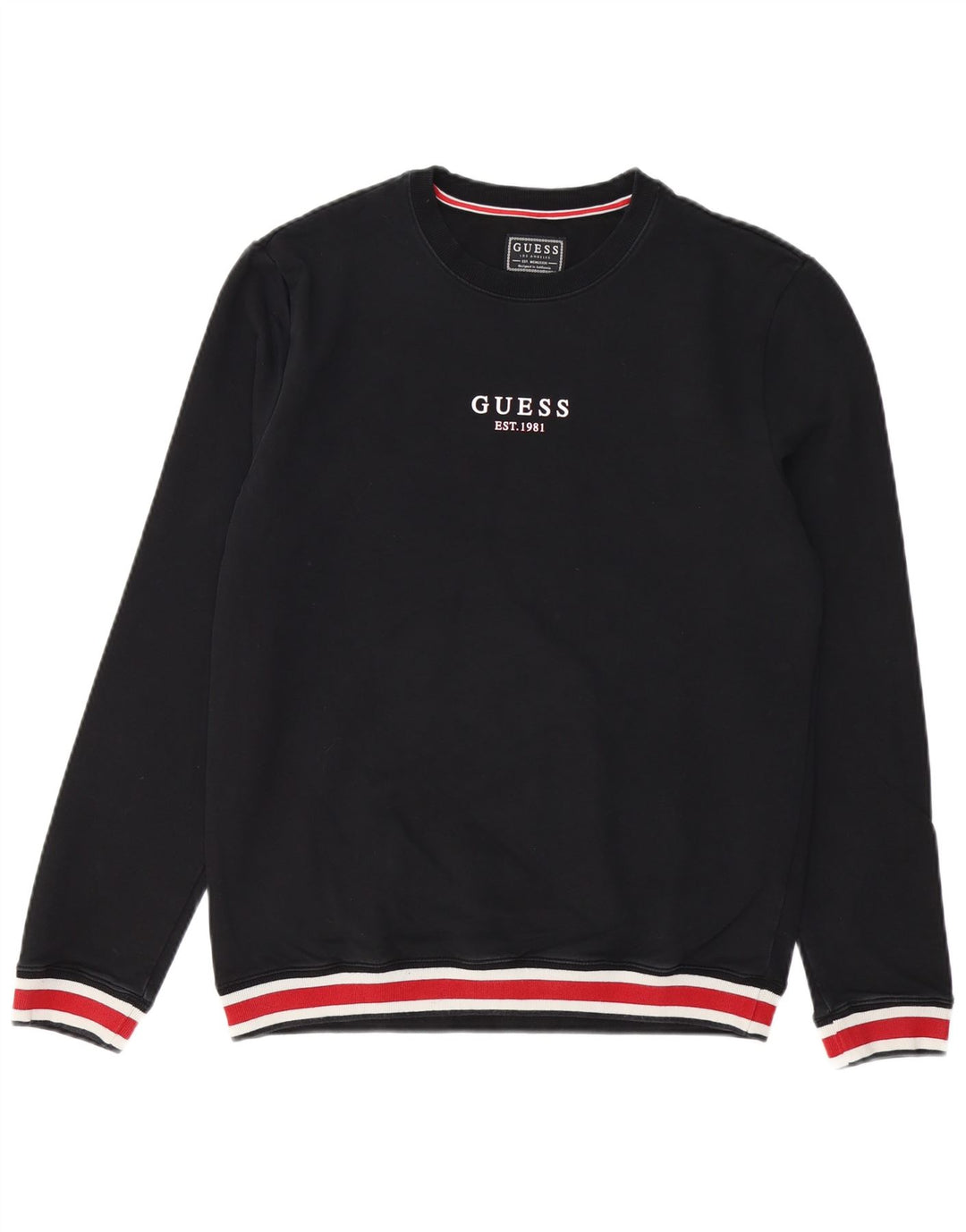 Męski sweter slim fit GUESS UK 40, średni czarny, blok kolorów