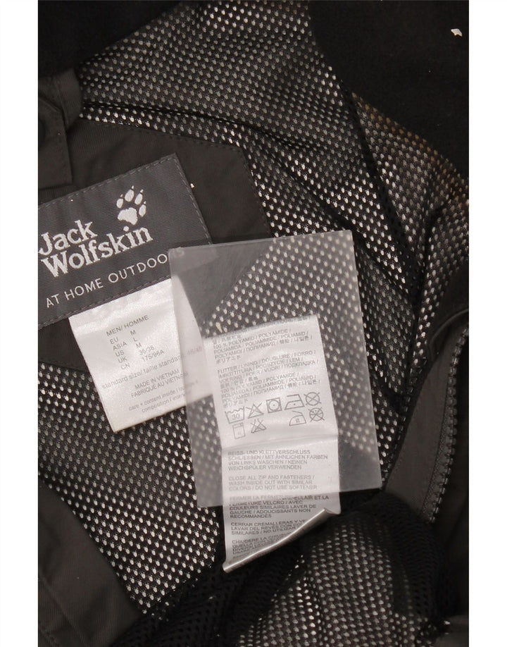 Męska kurtka przeciwdeszczowa Jack Wolfskin UK 36/38 Średni szary, blokowy poliamid
