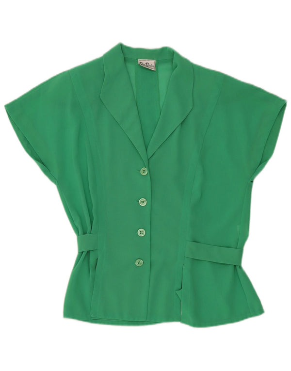 Betty Barclay Womens Short Sleeve Shirt Blouse UK 12 Medium Green Polyester