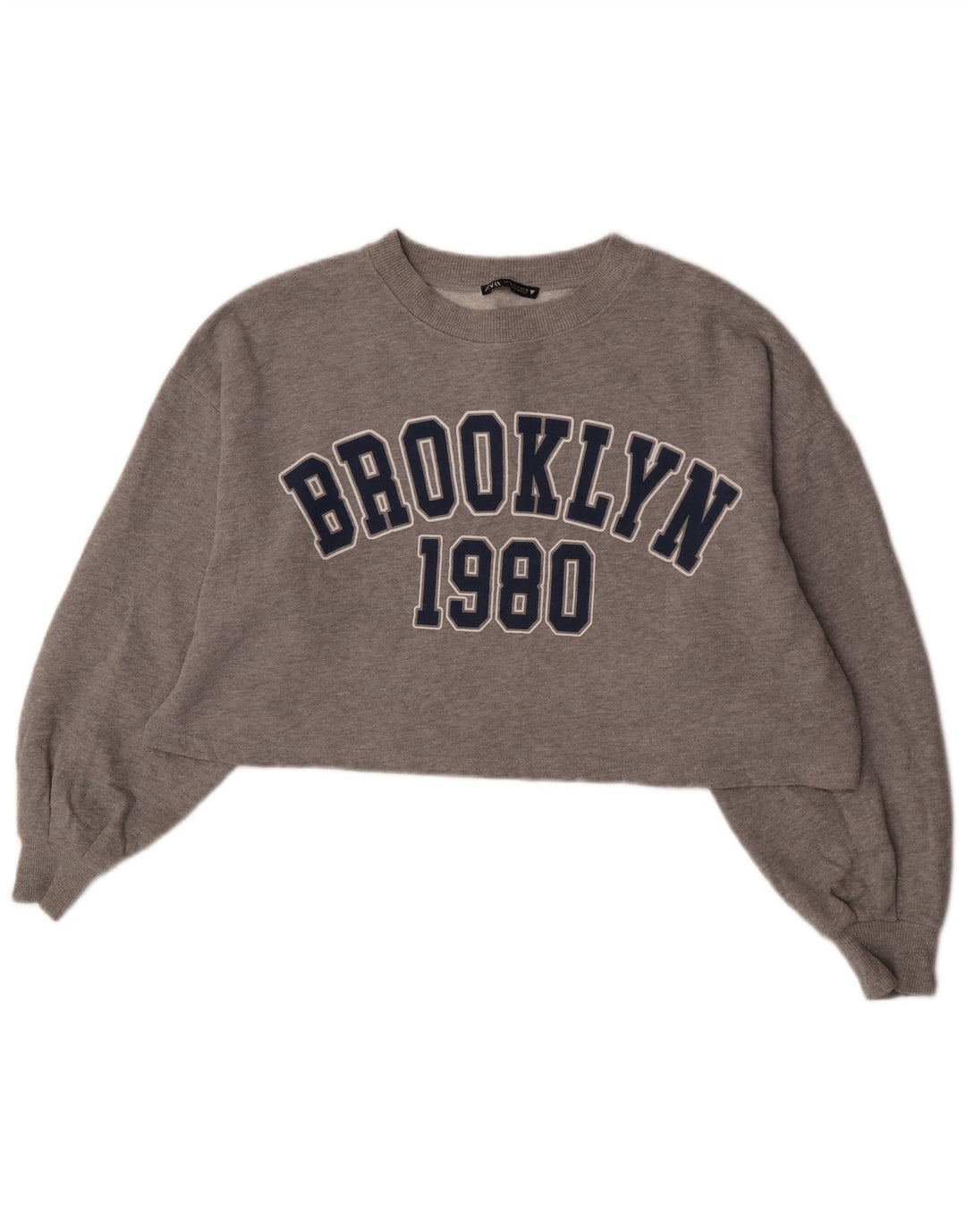 Damska bluza oversize Zara Brooklyn Graphic, UK 10, mała szara