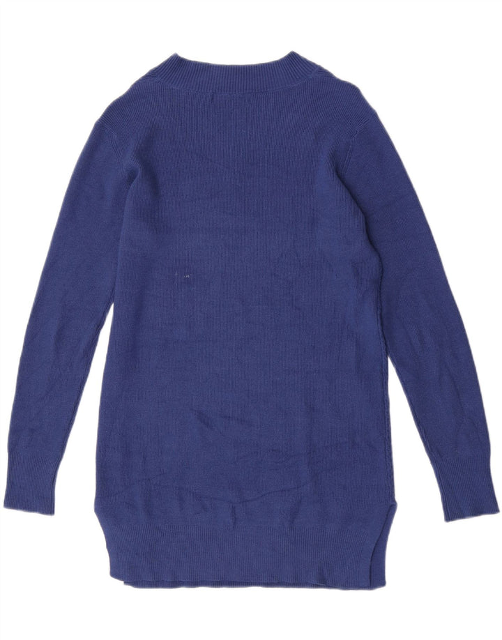 Sweter damski Marks & Spencer z dekoltem w kształcie litery V, UK 10, mały, niebieski, wiskoza