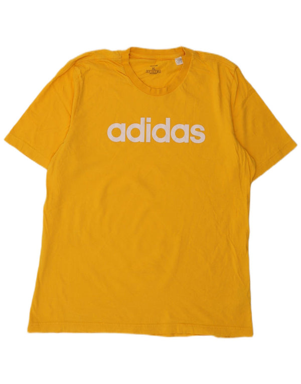 Adidas Męska koszulka graficzna Top XL Żółta bawełna