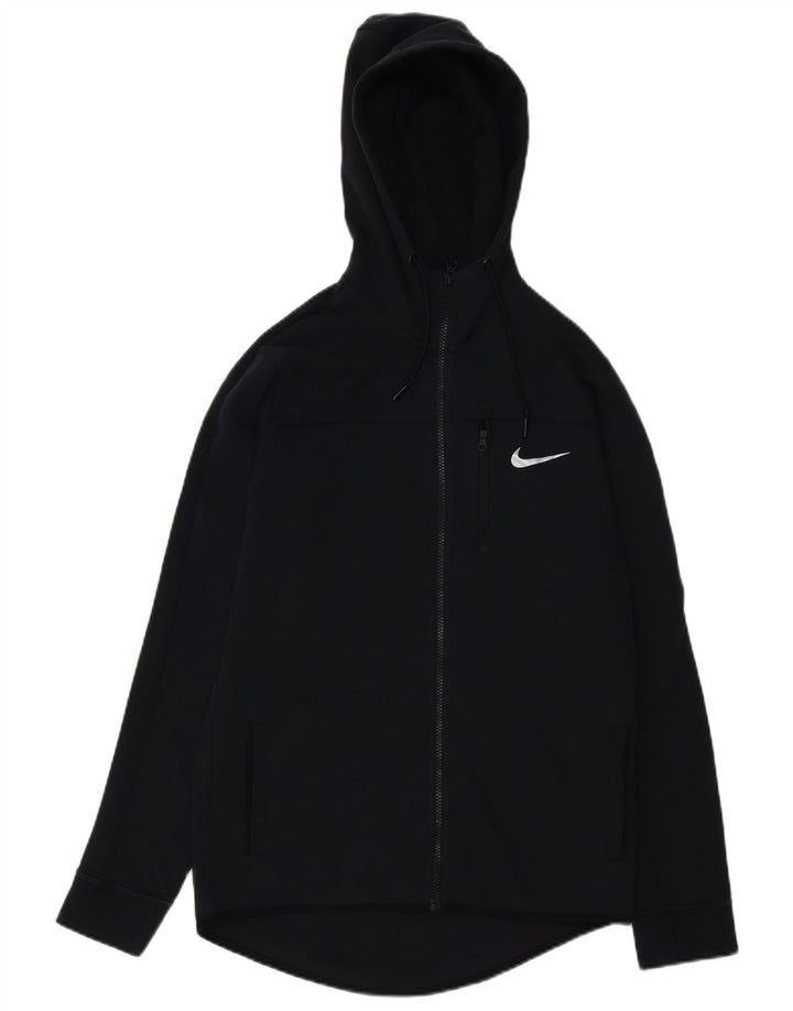 Męski sweter z kapturem i zamkiem NIKE, mały, czarny, bawełniany