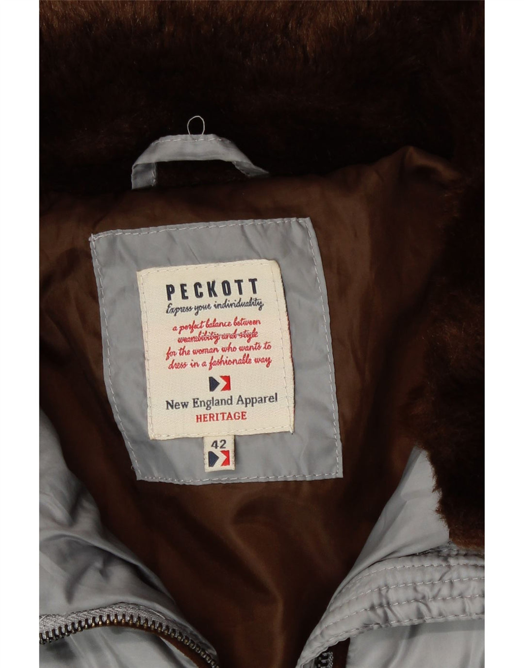 Damska kurtka wyściełana Peckott Heritage IT 42, średnioszary poliester