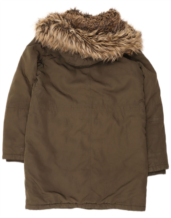 Damska kurtka parka z kapturem Oasis UK 14, średni khaki, poliester