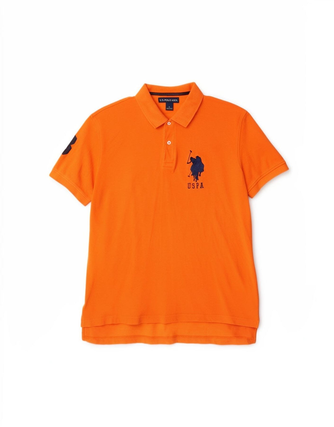 US Polo Assn. Koszula męska duża, pomarańczowa, bawełniana