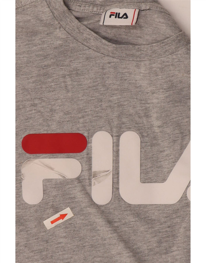 Męska koszulka z grafiką Fila, średnia szara bawełna