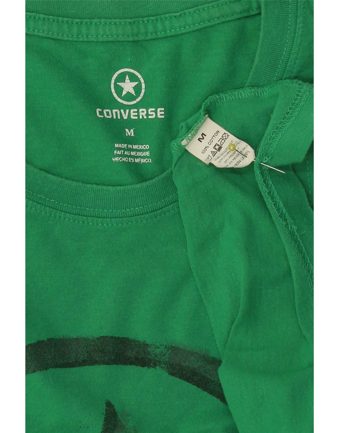 Męska koszulka Converse z grafiką, średnia, zielona bawełna