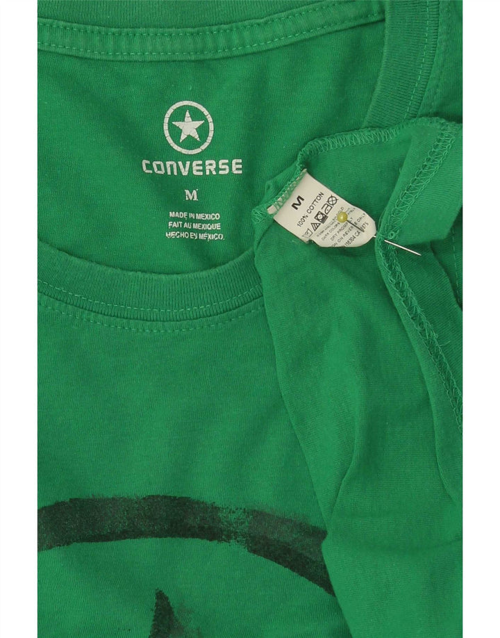 Męska koszulka Converse z grafiką, średnia, zielona bawełna