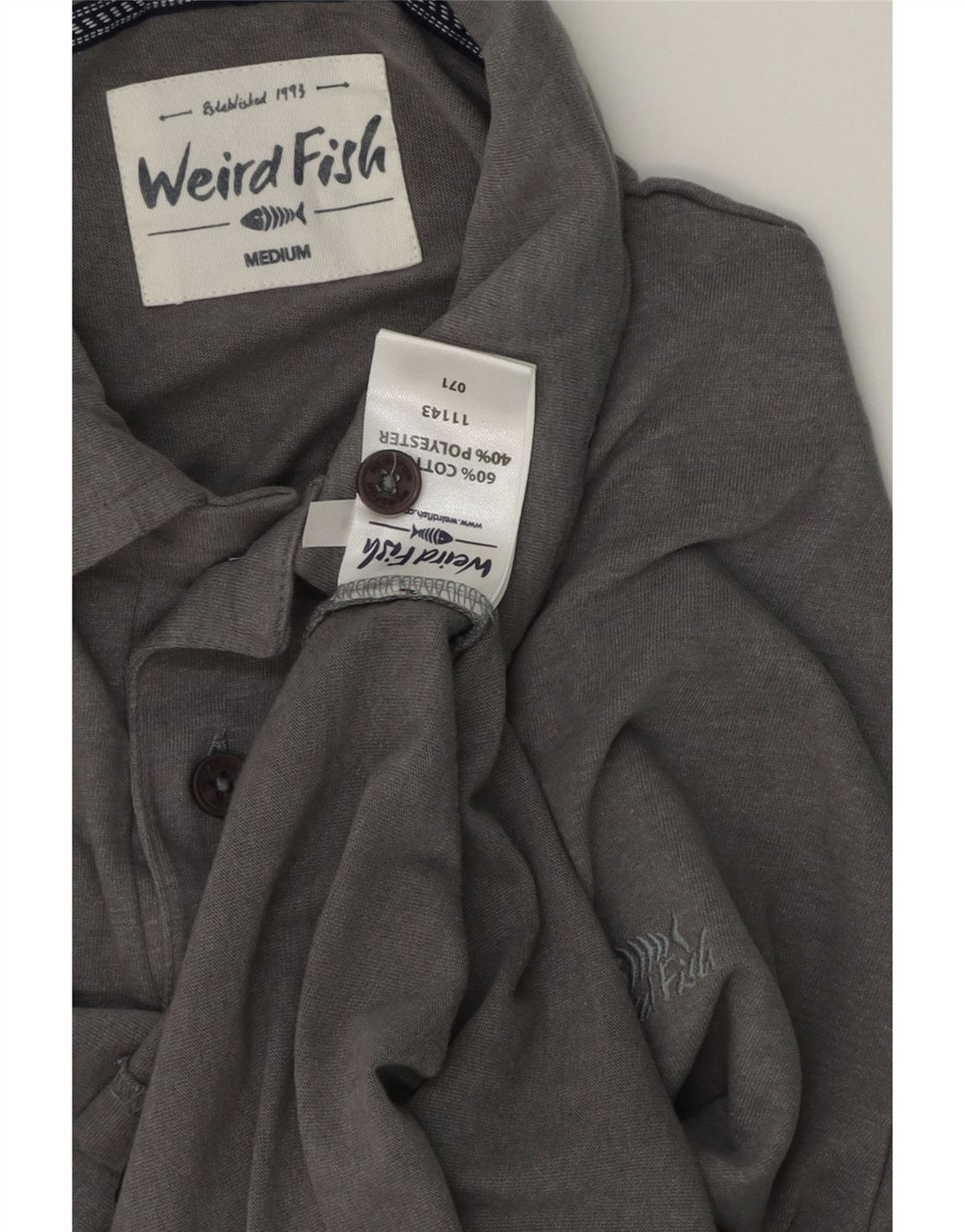 Męska koszulka polo Weird Fish, średnioszara, bawełniana