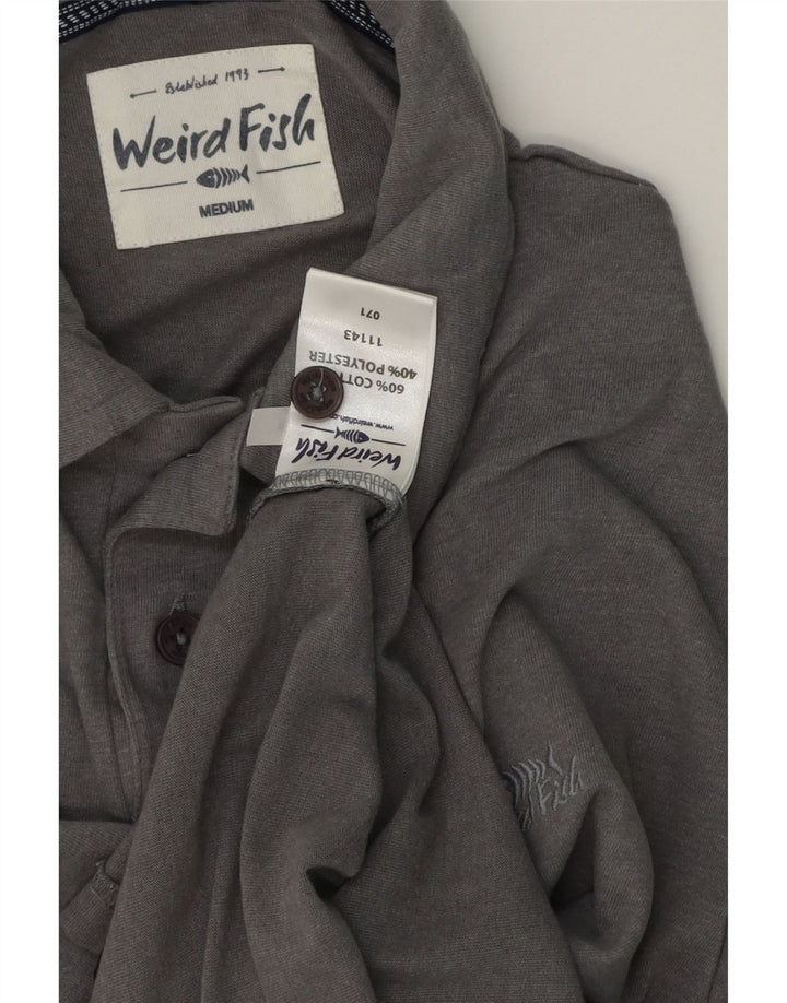 Męska koszulka polo Weird Fish, średnioszara, bawełniana