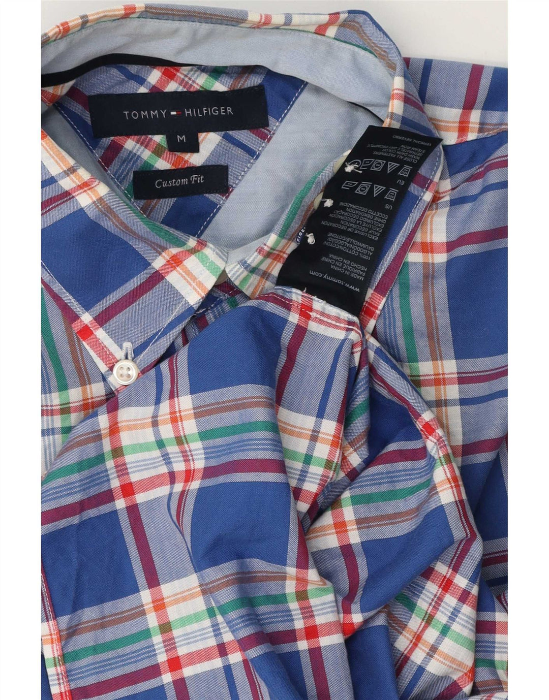 Koszula męska Tommy Hilfiger o dopasowanym kroju, bawełniana w średnią niebieską kratkę