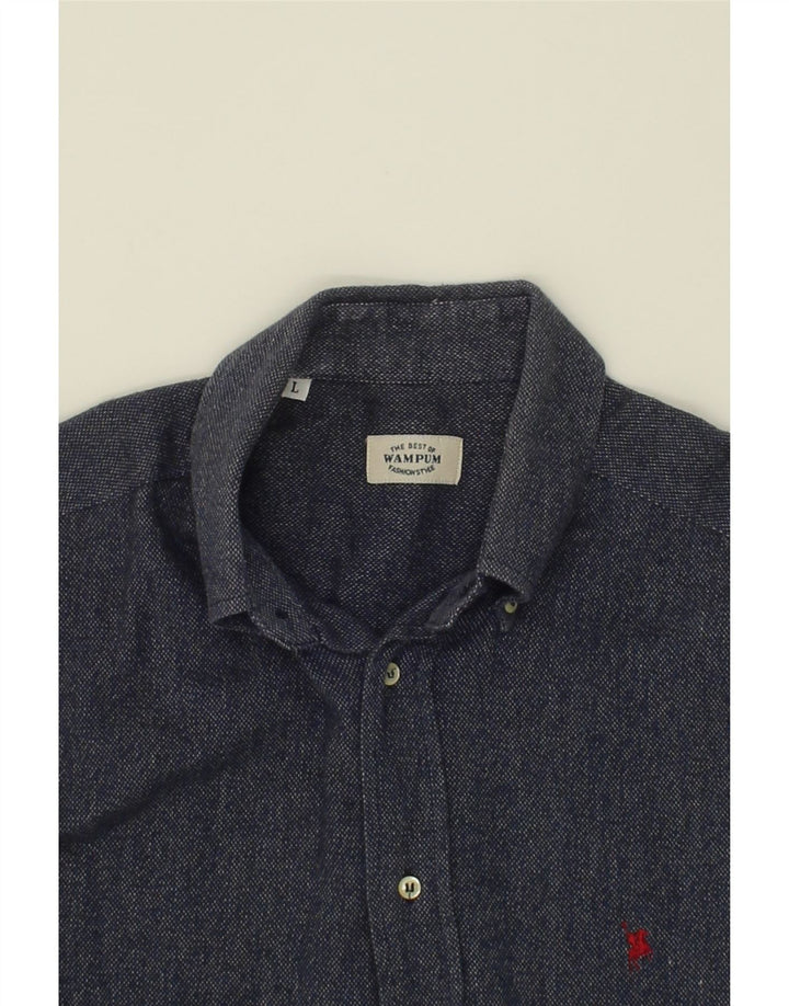 WAMPUM Mens Shirt Large Navy Blue Vintage Wampum and Second-Hand Wampum from Messina Hembry 