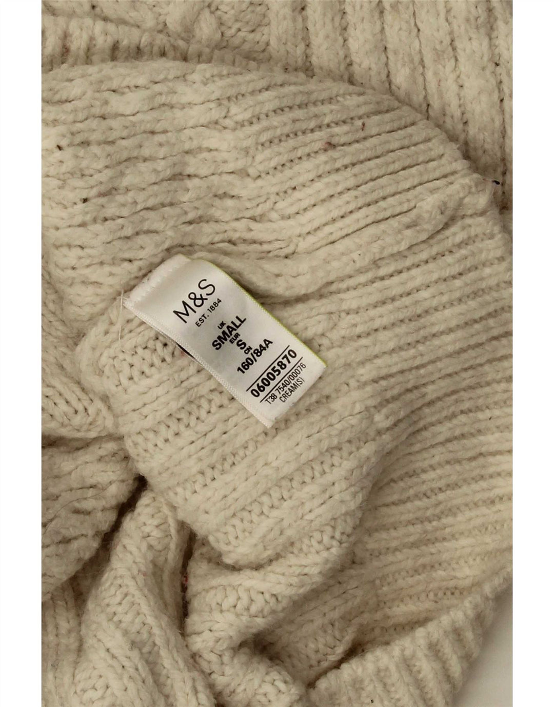 Marks & Spencer Damski sweter oversize UK 10 Small Beżowy Akryl