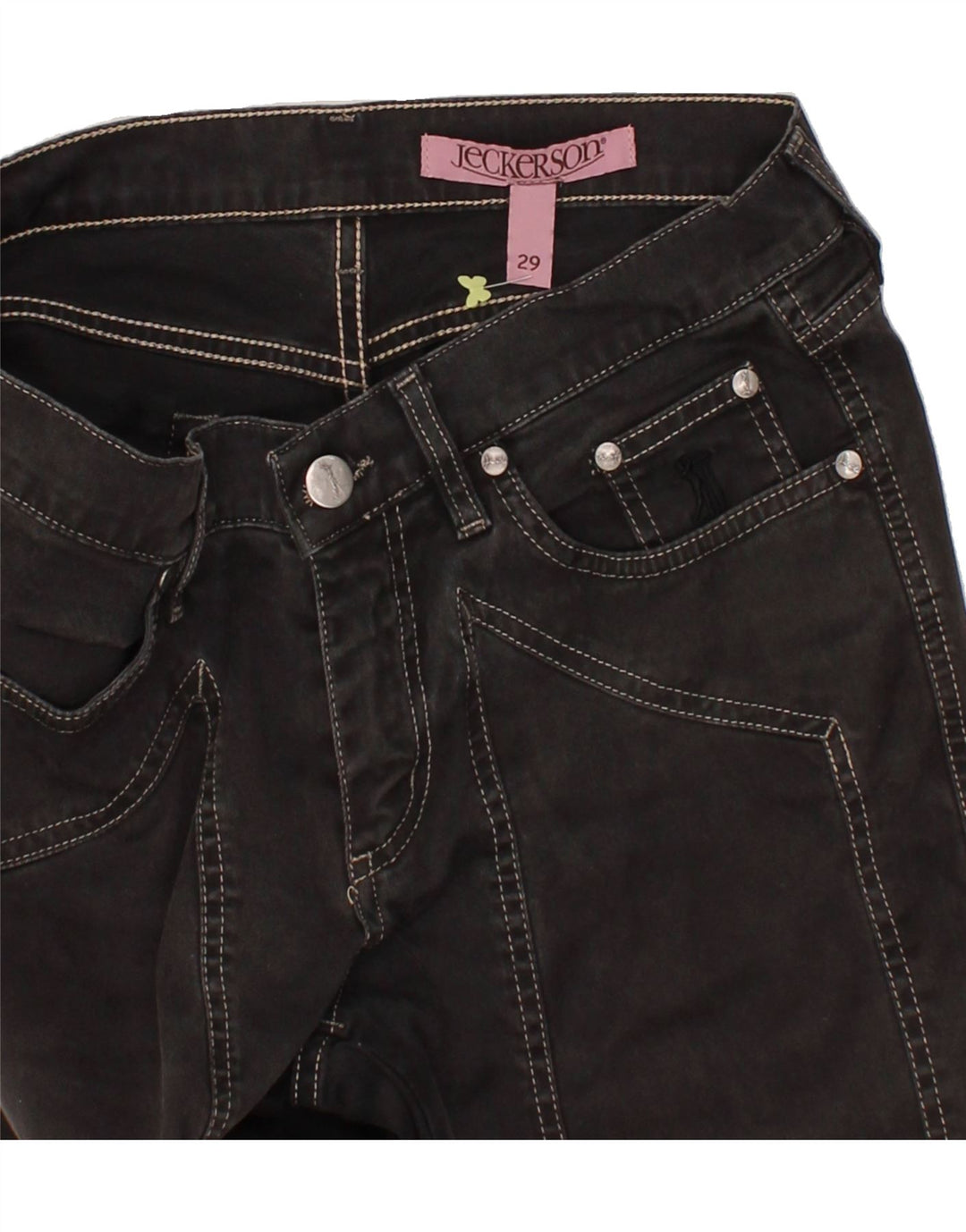 JECKERSON Womens Straight Jeans W29 L35 Black Cotton Vintage Jeckerson and Second-Hand Jeckerson from Messina Hembry 