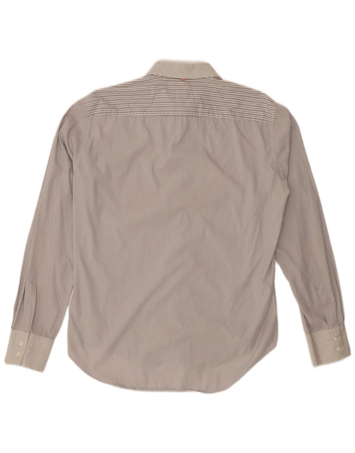 Koszula męska Hugo Boss, bawełniana w średnie szare paski