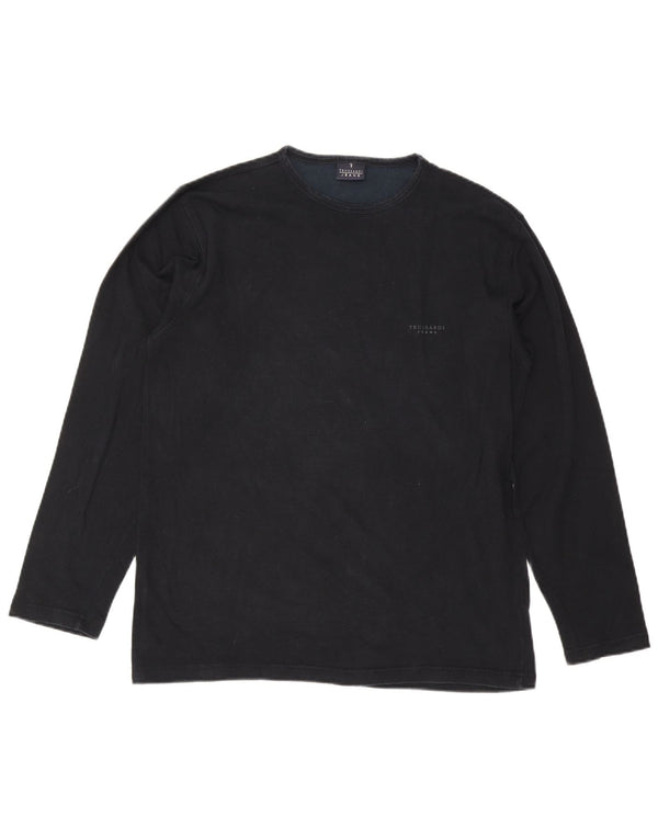 Męski top Trussardi Jeans z długim rękawem 2XL, czarna wiskoza