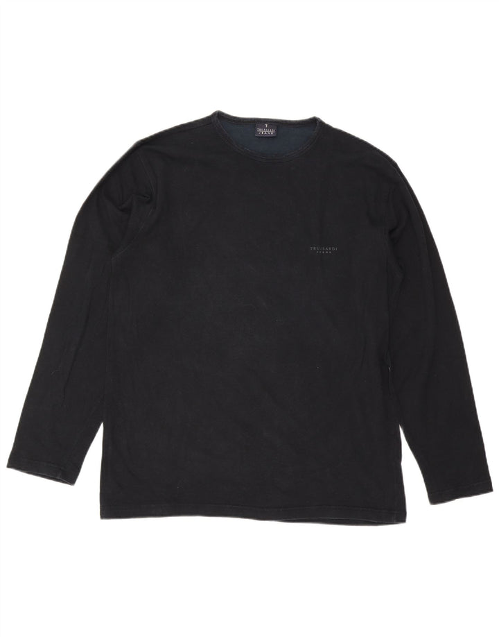 Męski top Trussardi Jeans z długim rękawem 2XL, czarna wiskoza