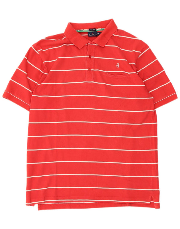 Męska koszulka polo Conte of Florence Slim Fit 2XL, bawełniana w czerwone paski