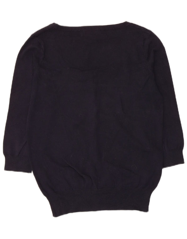 Sweter damski Zara z rękawem 3/4, UK 18 XL, granatowy, bawełniany