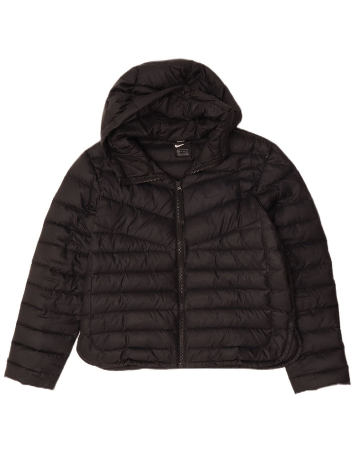 Damska kurtka z kapturem, oversize, wyściełana Nike UK 6 XS, czarny poliester