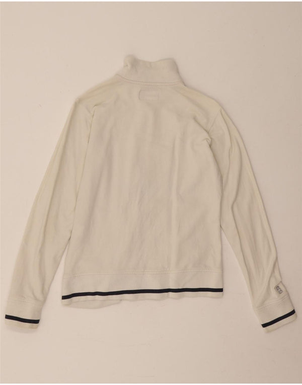 Reebok Womens Tracksuit Top Jacket UK 12 Medium White Cotton