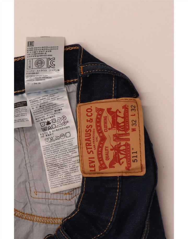 Męskie jeansy LEVI'S 511 Slim W32 L32 Granatowa bawełna