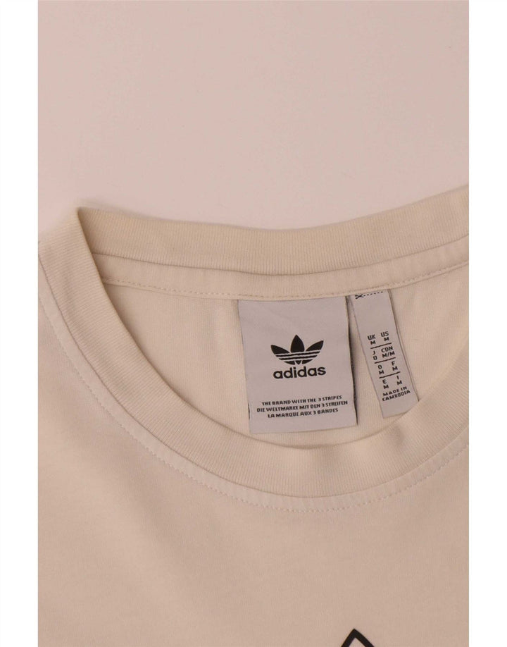 Męska koszulka z grafiką Adidas Top Medium Off White Cotton