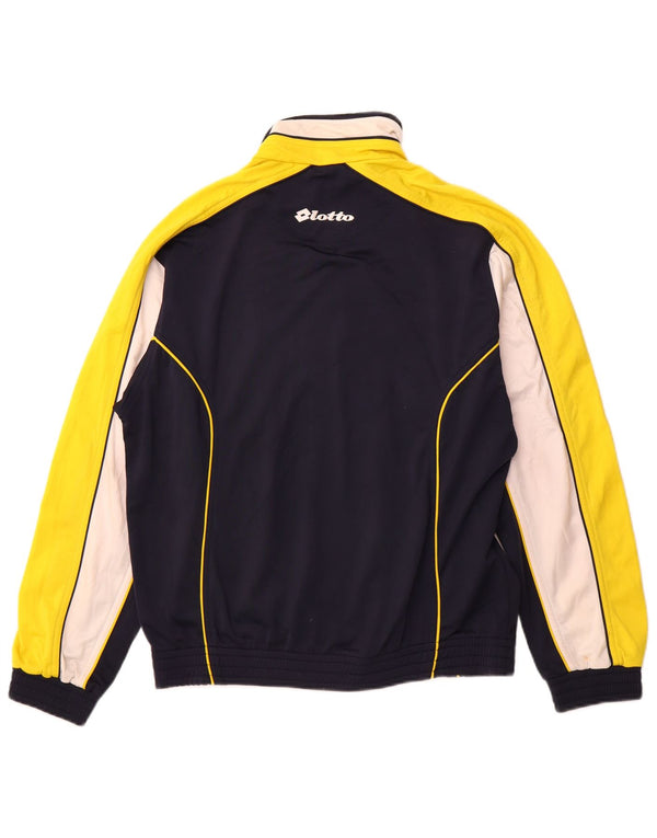 Męska kurtka dresowa LOTTO, mała, granatowa, z poliestru w blokach kolorów