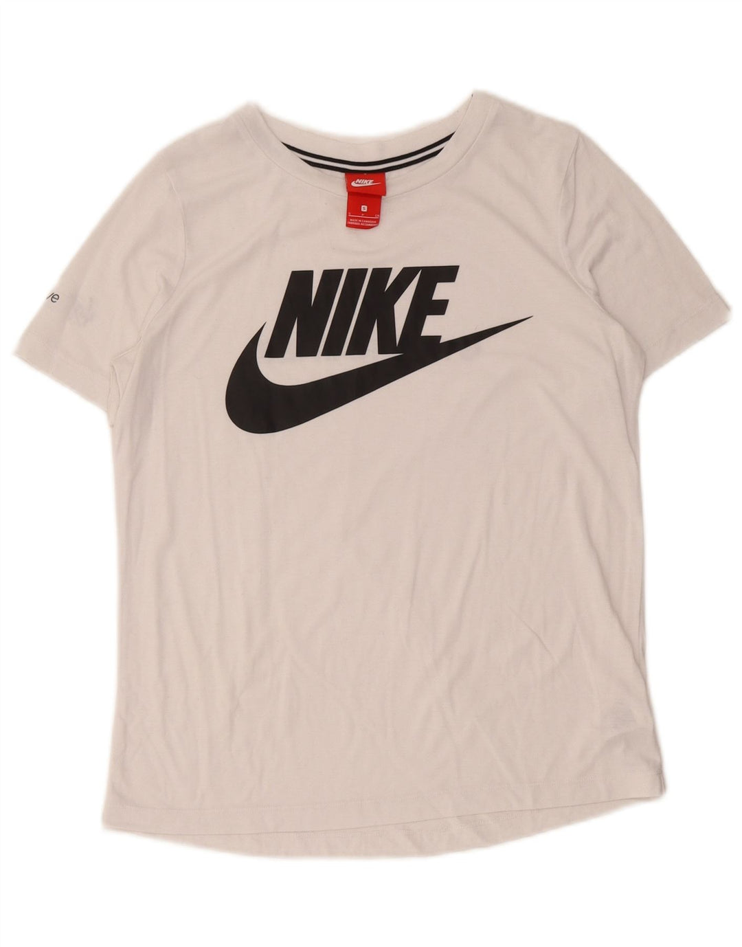 Damska koszulka z grafiką Nike Top UK 10, mała, biała, poliestrowa