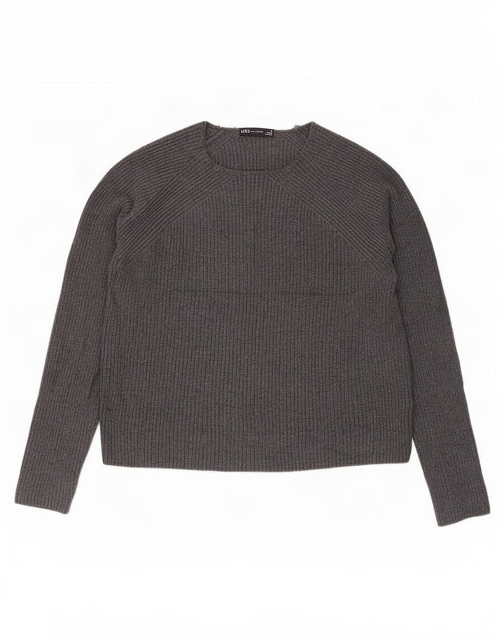 Marks & Spencer Damski sweter oversize z okrągłym dekoltem, UK 10, mały, szary