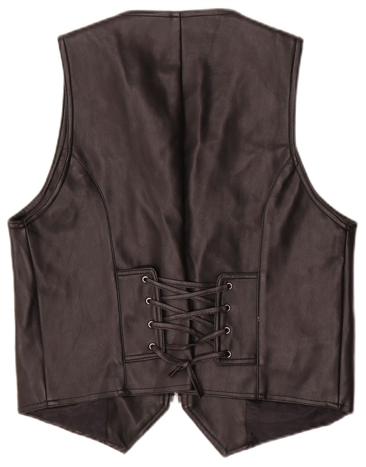 Vintage damska kamizelka skórzana UK 20 2XL czarna