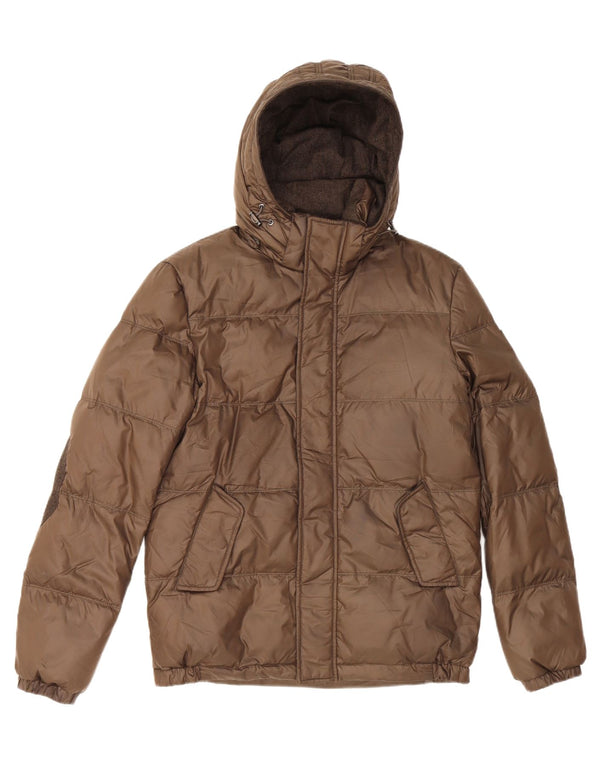 Męska ocieplana kurtka z kapturem Guess UK 34 XS, brązowa, poliester