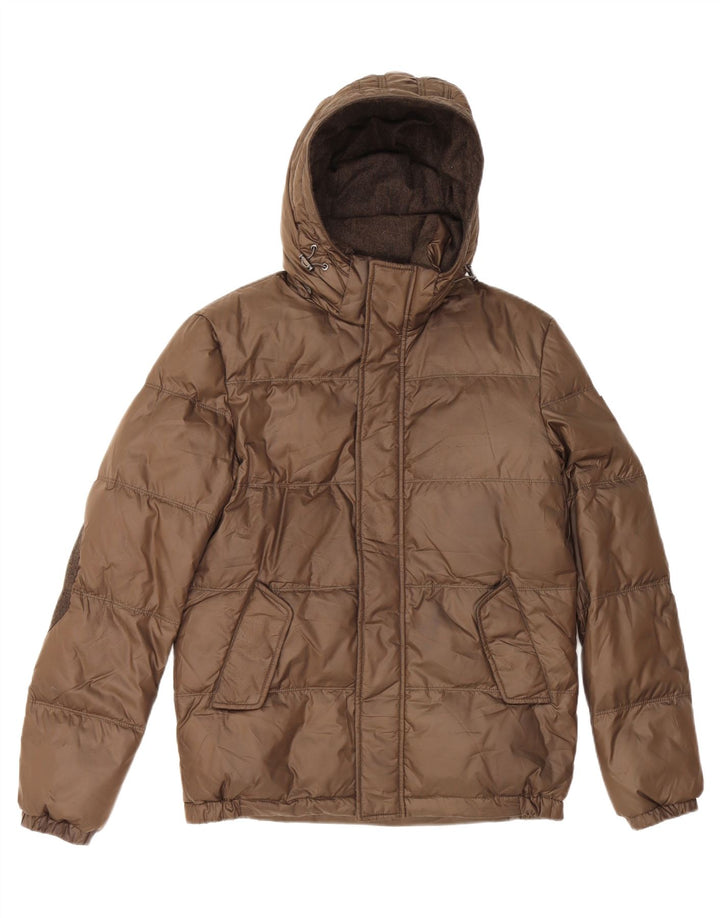 Męska ocieplana kurtka z kapturem Guess UK 34 XS, brązowa, poliester
