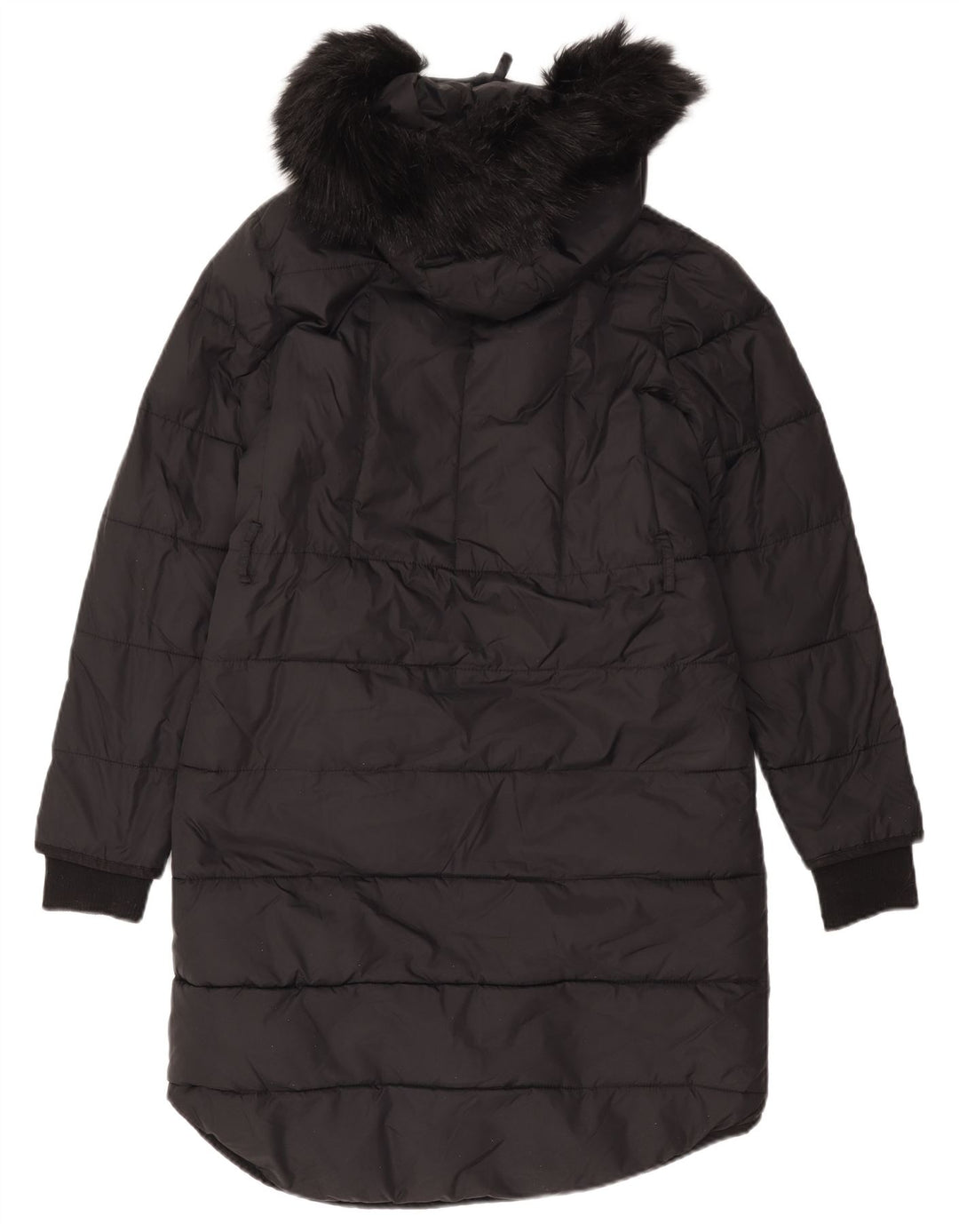 Whistles Damski płaszcz z kapturem i ociepleniem UK 14, średni czarny poliamid