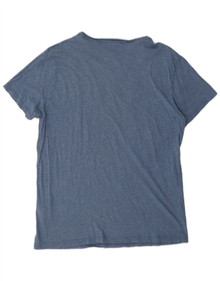 Męski T-shirt z grafiką Gant, duży, niebieski, bawełniany