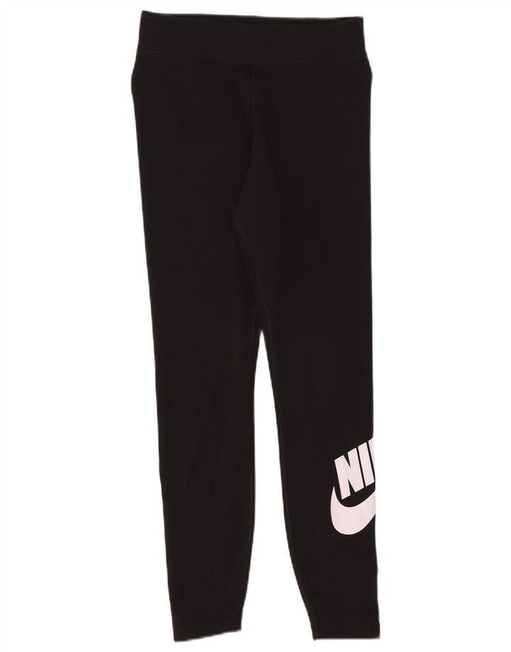 Damskie legginsy Nike Graphic UK 12, średnie czarne, bawełniane