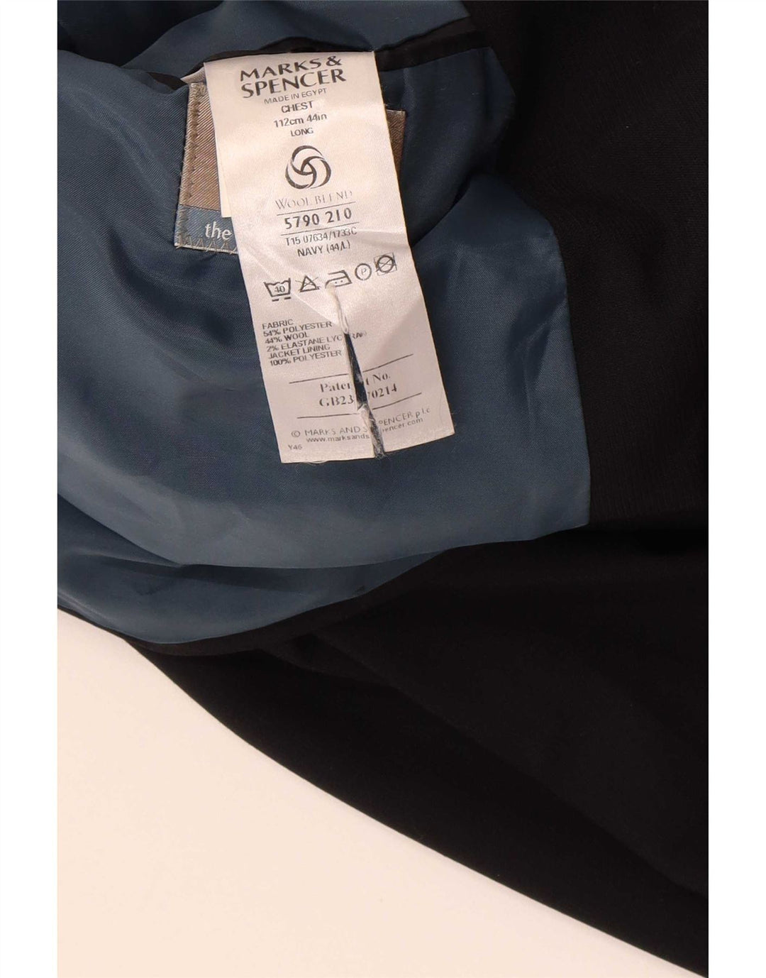Marks & Spencer Męska marynarka zapinana na 3 guziki, UK 44 XL, granatowa, poliester