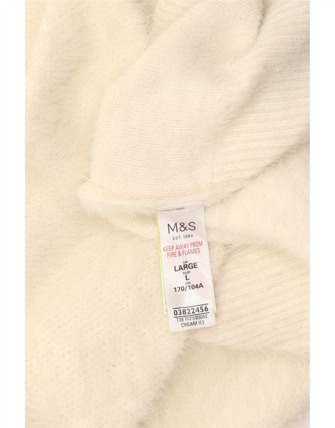Marks & Spencer Damski sweter z dekoltem w kształcie litery V, UK 16, duży w kolorze złamanej bieli