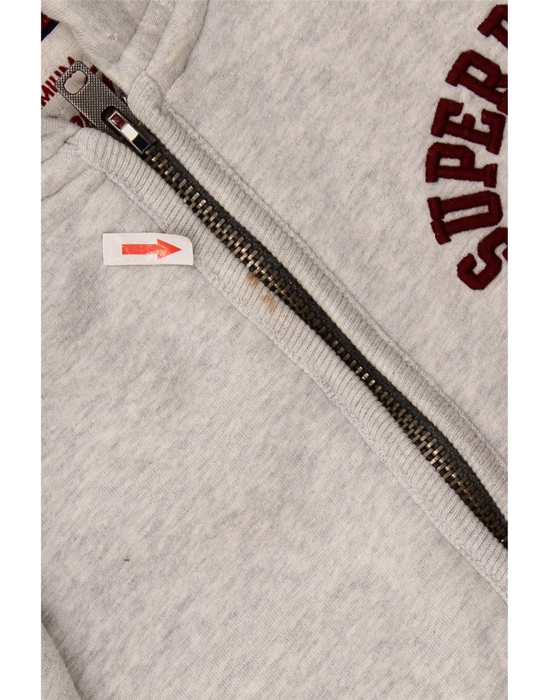 SUPERDRY Męski sweter z kapturem i zamkiem błyskawicznym, mały, szary, bawełniany