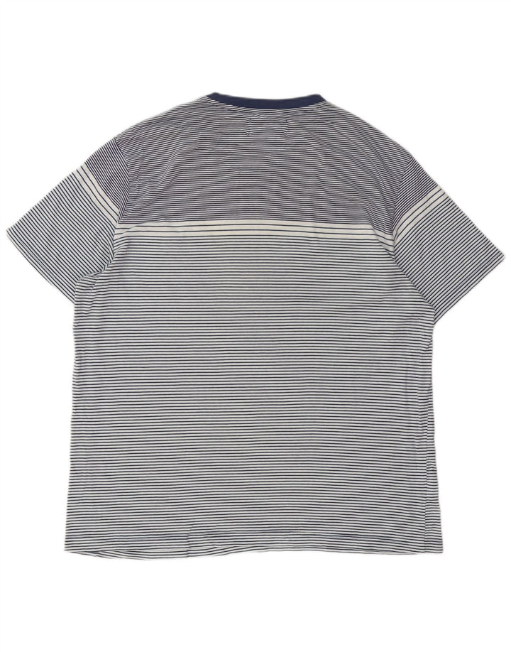 PENGUIN Męski wysoki t-shirt XL, bawełniany w granatowe paski