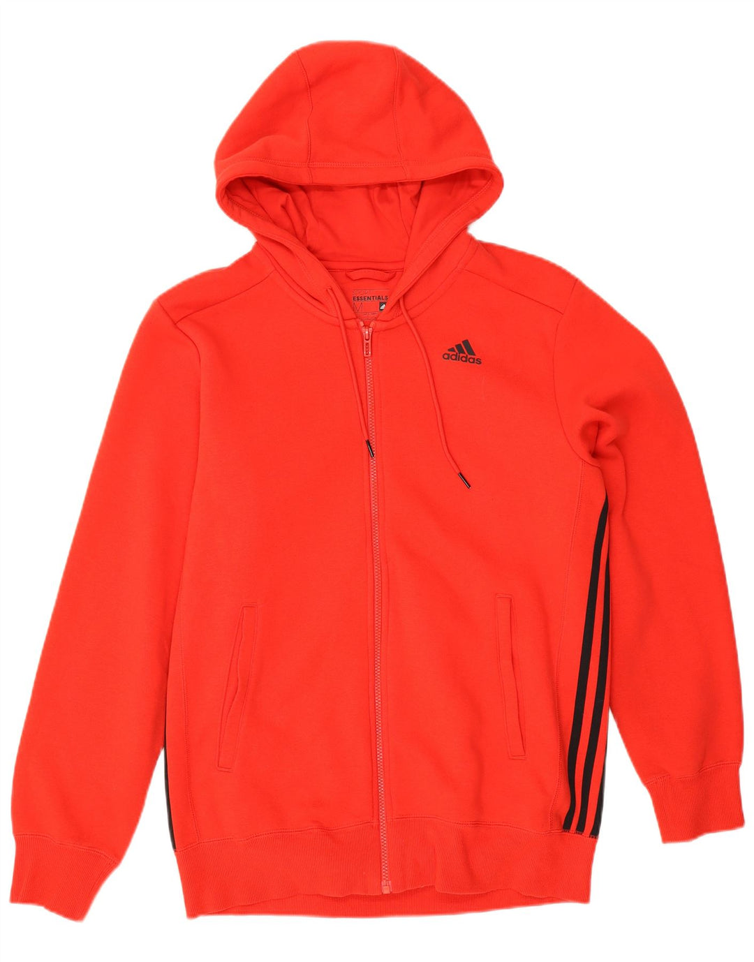 Adidas Męski sweter z kapturem i zamkiem błyskawicznym, średnio czerwony, bawełniany