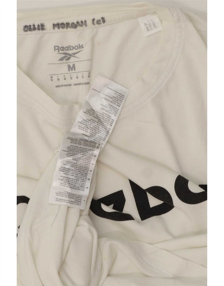 Męska koszulka z grafiką Reebok Top, średnia, biała bawełna