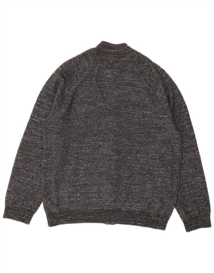 MARKS & SPENCER Męski sweter rozpinany XL Szary, plamkowany poliester