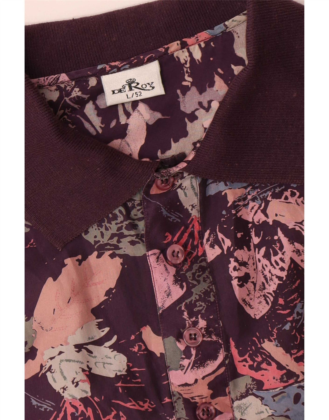 Męska koszula pulowerowa w stylu vintage IT 52, duża, wielobarwna, z jedwabiu w kwiaty