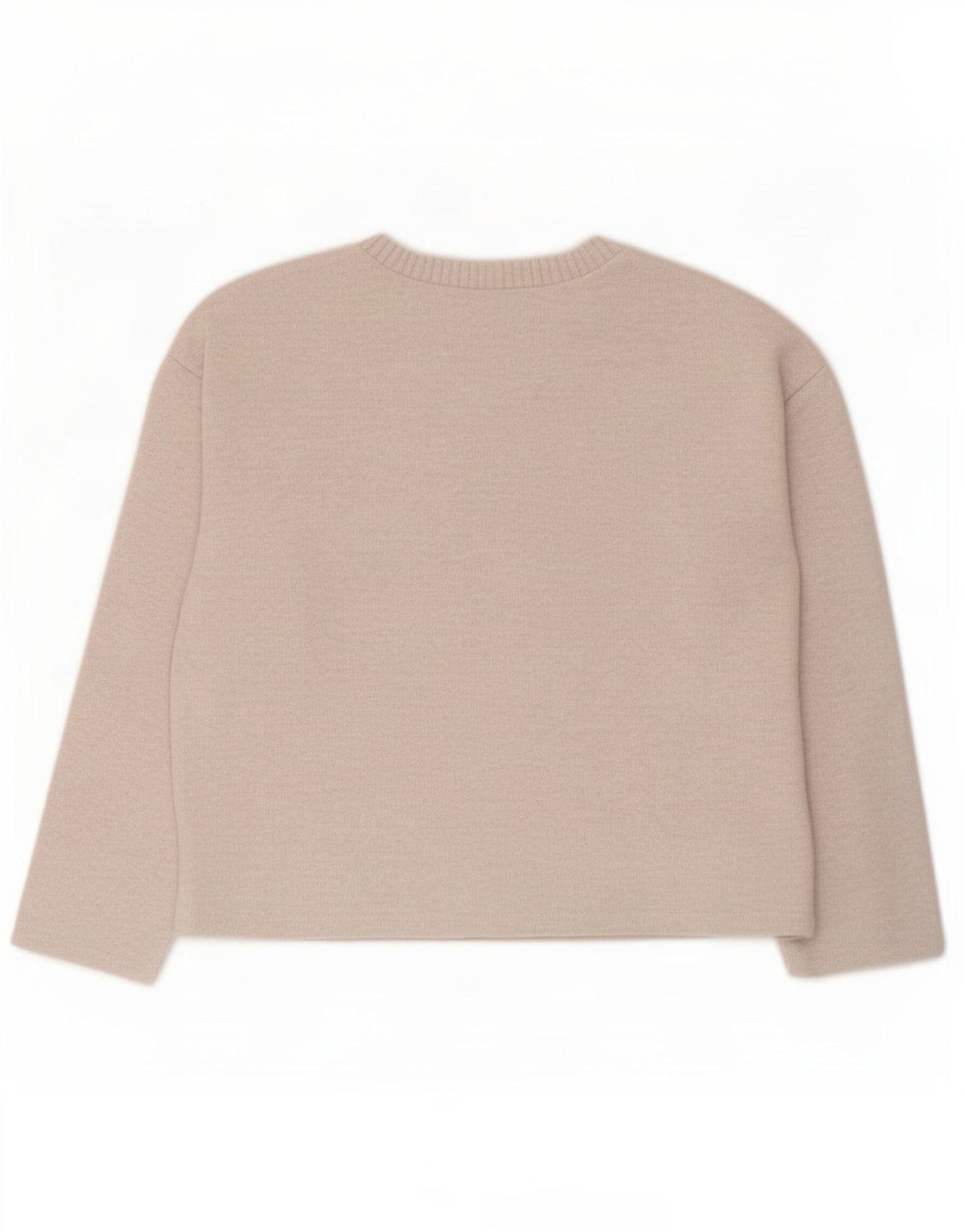 Damski krótki top Zara Oversize z długim rękawem, UK 10, mały, beżowy poliester