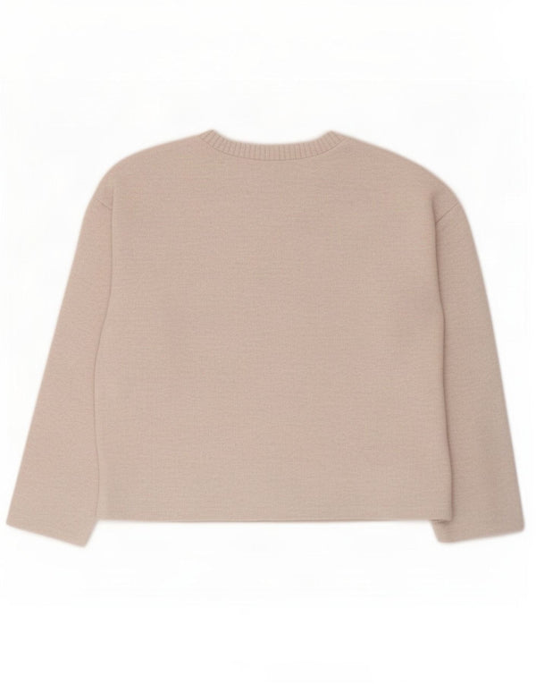 Damski krótki top Zara Oversize z długim rękawem, UK 10, mały, beżowy poliester