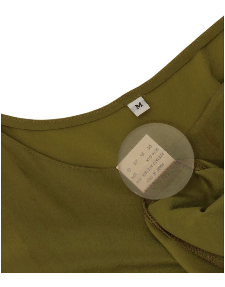 Top damski w stylu vintage, kamizelka UK 14, średni zielony octan